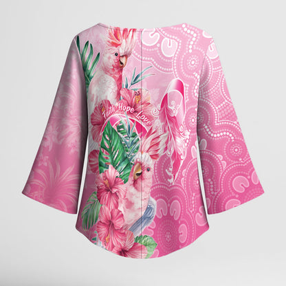 Australia Cockatoos Breast Cancer Kimono Sleeve Blouse Faith Hope Love