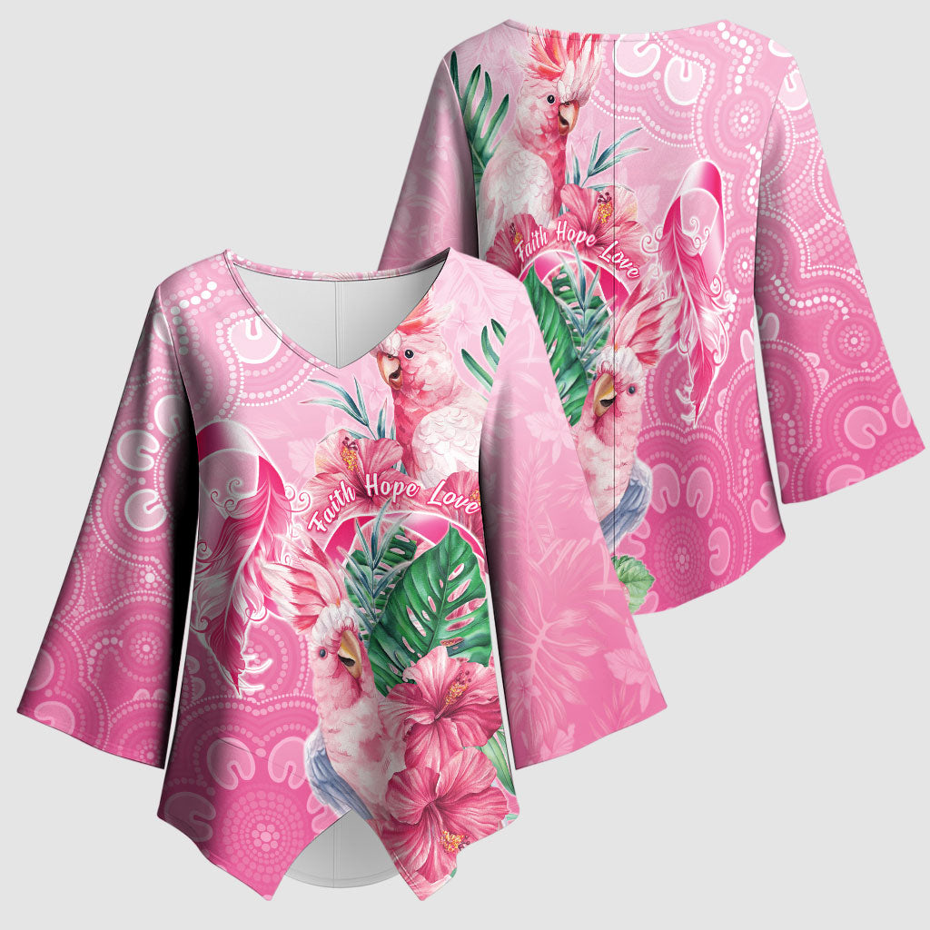 Australia Cockatoos Breast Cancer Kimono Sleeve Blouse Faith Hope Love
