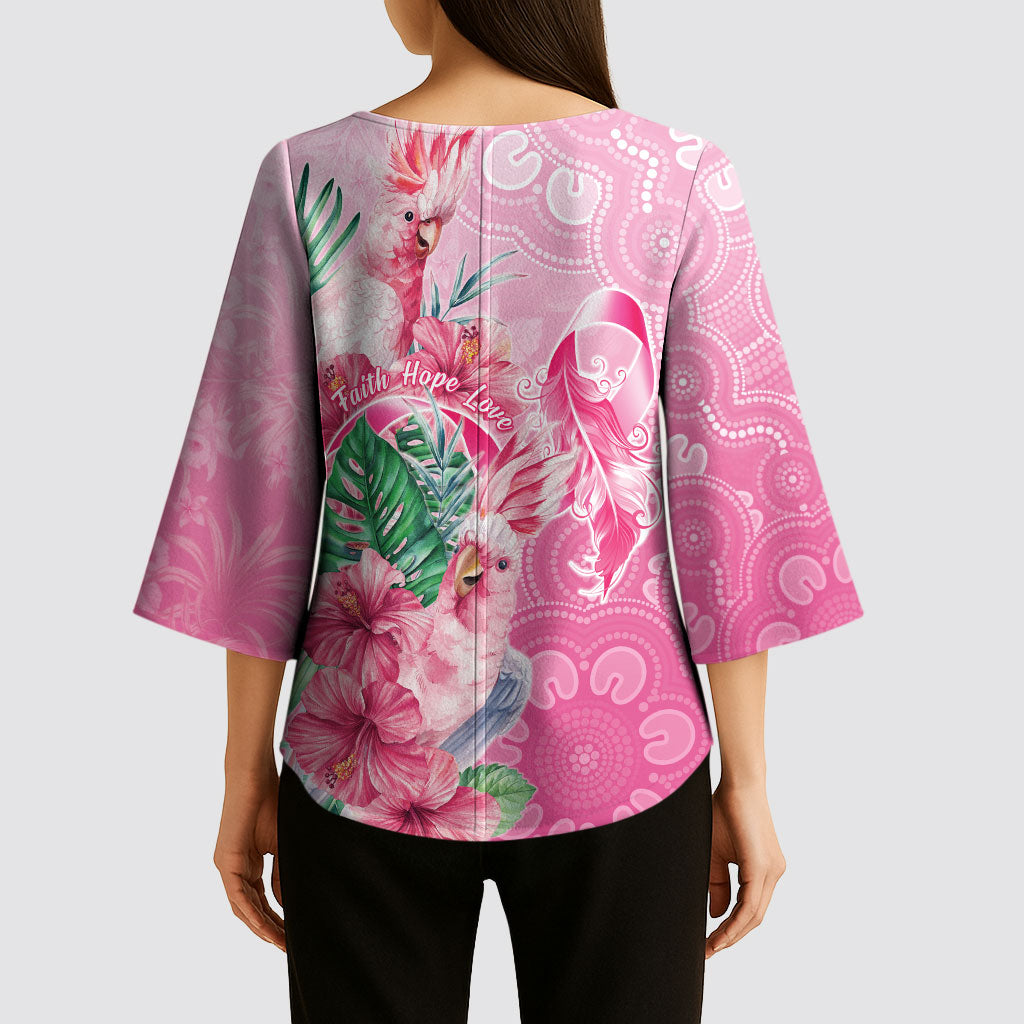 Australia Cockatoos Breast Cancer Kimono Sleeve Blouse Faith Hope Love