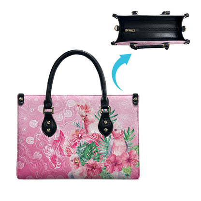 Australia Cockatoos Breast Cancer Leather Bag Faith Hope Love