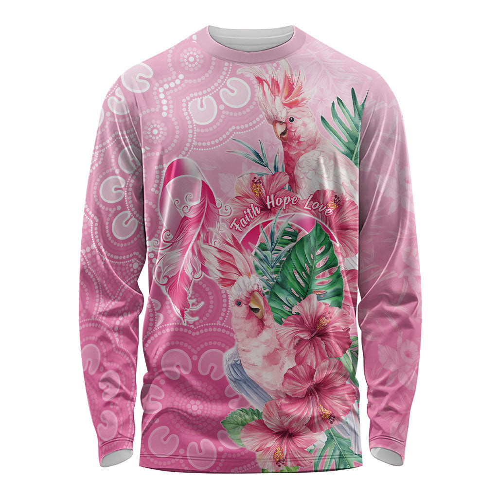 Australia Cockatoos Breast Cancer Long Sleeve Shirt Faith Hope Love