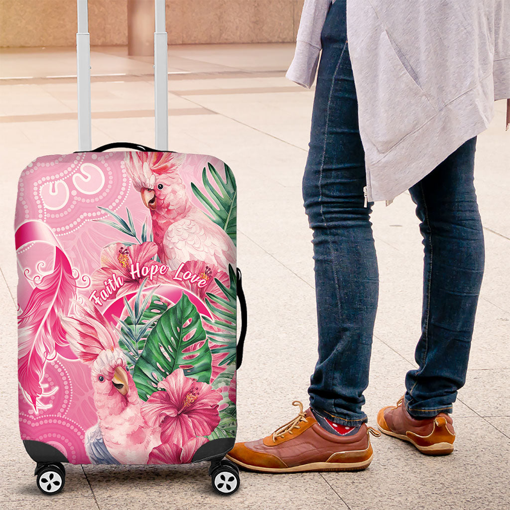 Australia Cockatoos Breast Cancer Luggage Cover Faith Hope Love