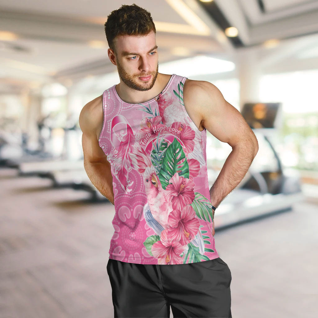 Australia Cockatoos Breast Cancer Men Tank Top Faith Hope Love