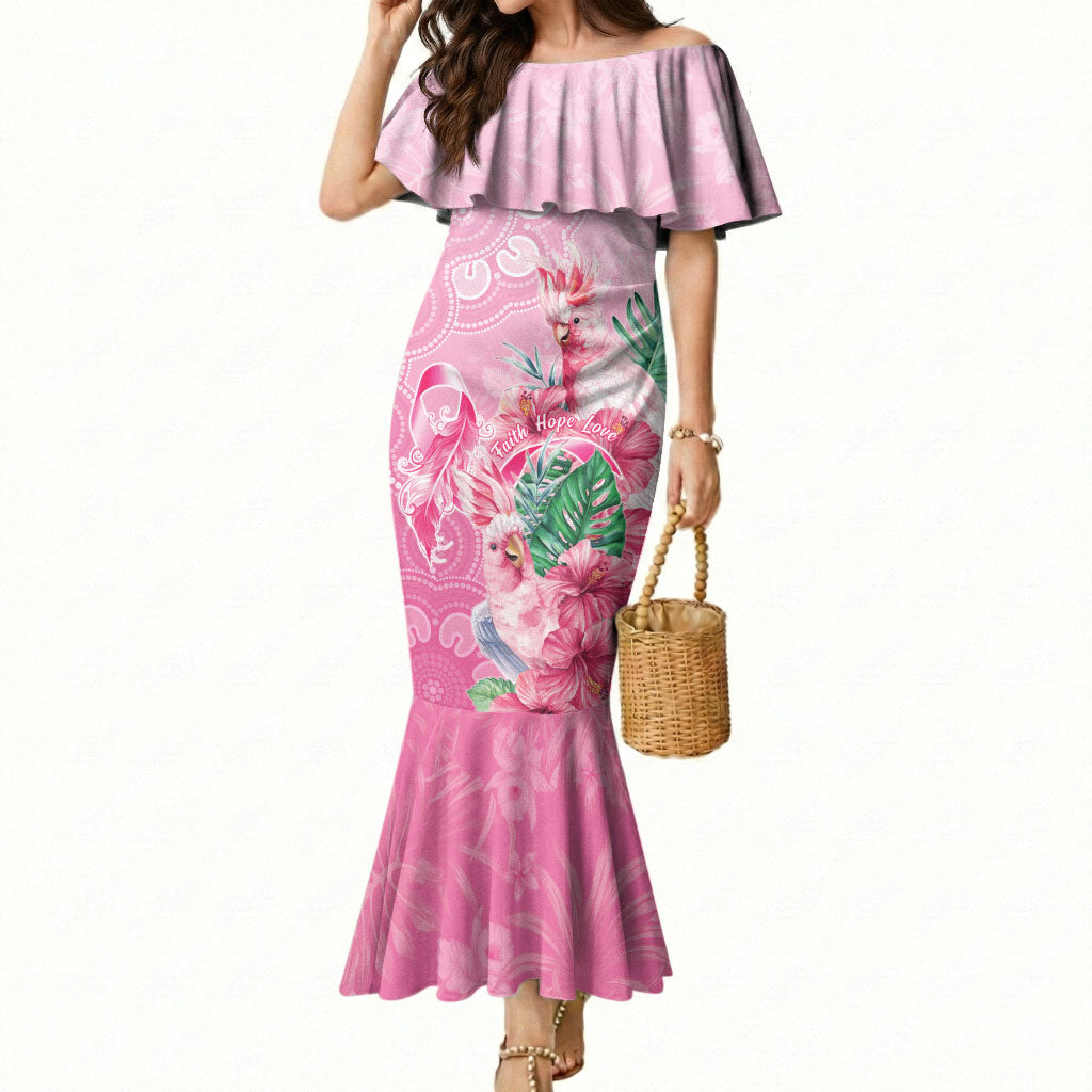 Australia Cockatoos Breast Cancer Mermaid Dress Faith Hope Love