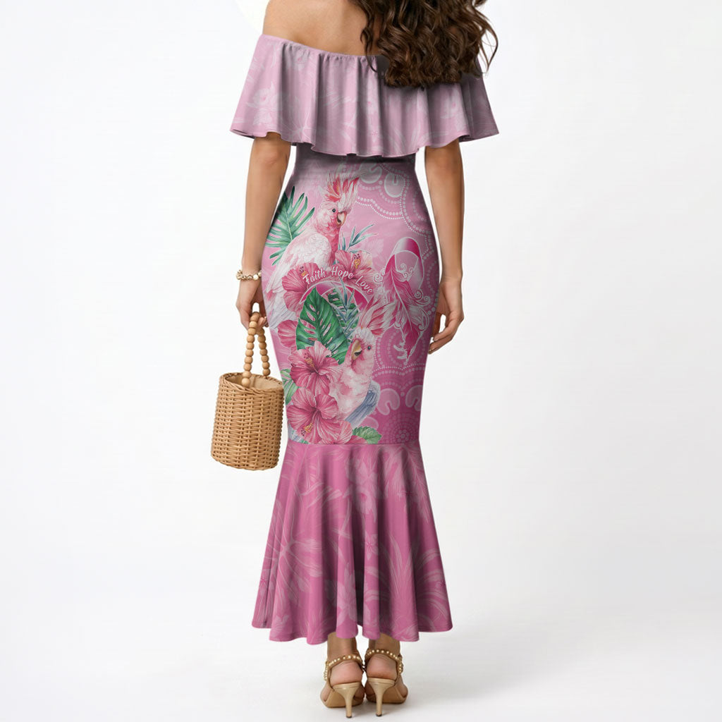Australia Cockatoos Breast Cancer Mermaid Dress Faith Hope Love