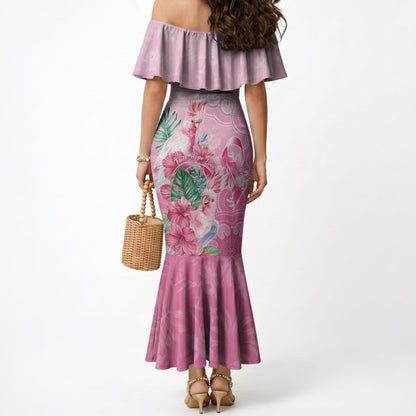 Australia Cockatoos Breast Cancer Mermaid Dress Faith Hope Love