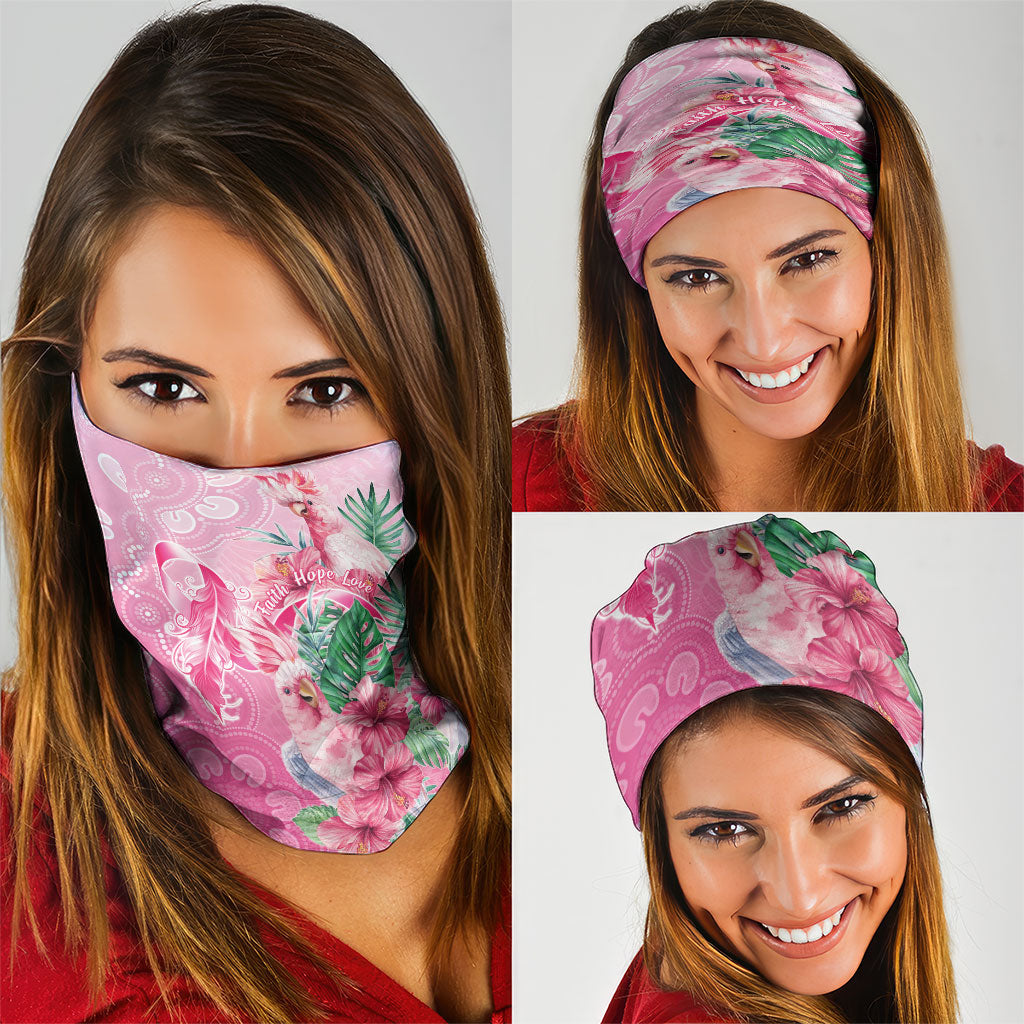 Australia Cockatoos Breast Cancer Neck Gaiter Faith Hope Love