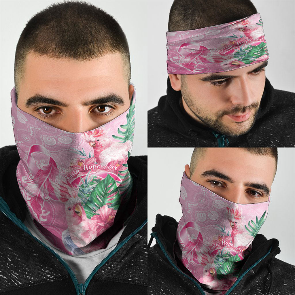 Australia Cockatoos Breast Cancer Neck Gaiter Faith Hope Love