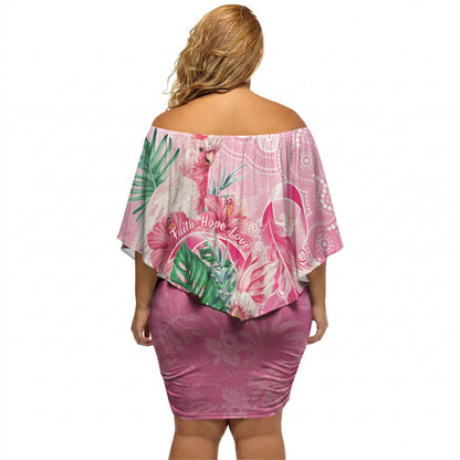 Australia Cockatoos Breast Cancer Off Shoulder Short Dress Faith Hope Love