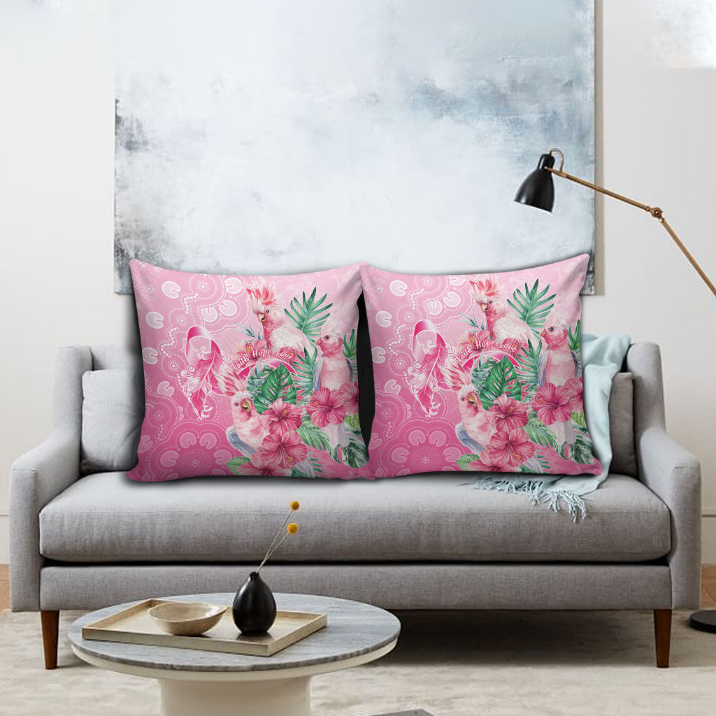 Australia Cockatoos Breast Cancer Pillow Cover Faith Hope Love