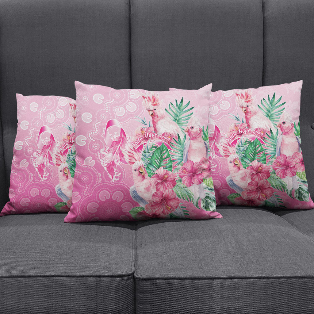 Australia Cockatoos Breast Cancer Pillow Cover Faith Hope Love
