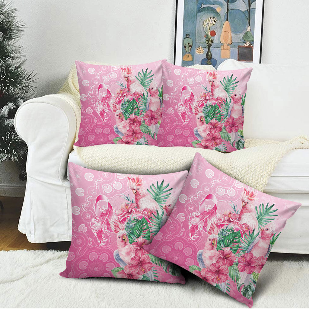 Australia Cockatoos Breast Cancer Pillow Cover Faith Hope Love