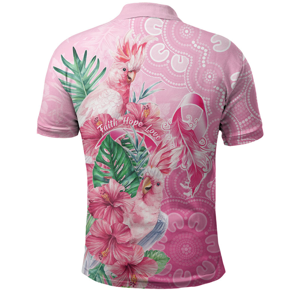 Australia Cockatoos Breast Cancer Polo Shirt Faith Hope Love