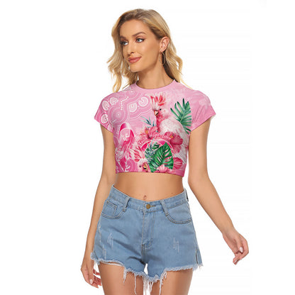 Australia Cockatoos Breast Cancer Raglan Cropped T Shirt Faith Hope Love