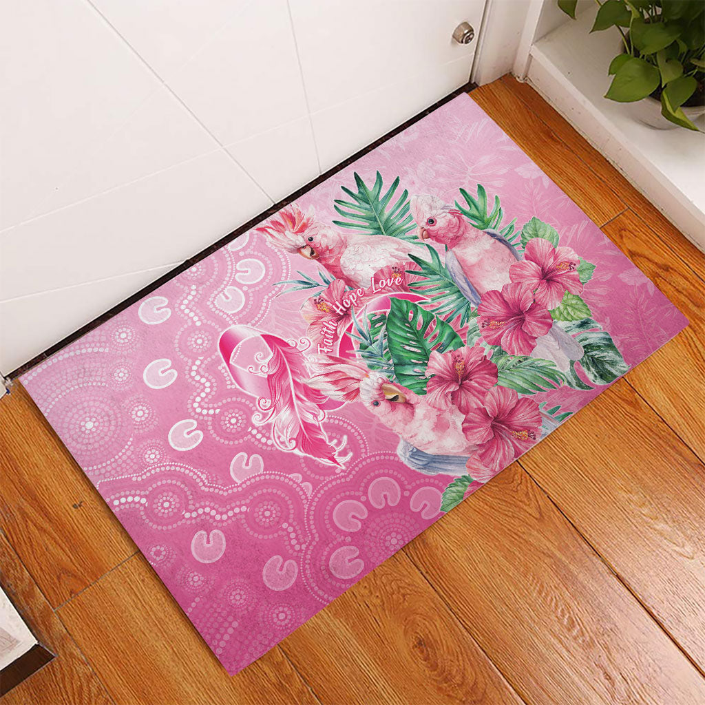 Australia Cockatoos Breast Cancer Rubber Doormat Faith Hope Love