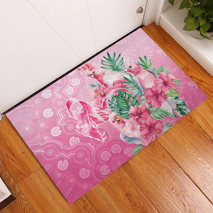 Australia Cockatoos Breast Cancer Rubber Doormat Faith Hope Love