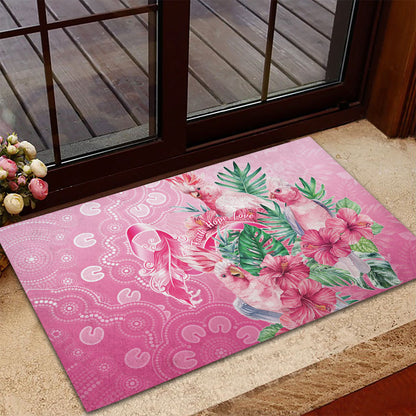 Australia Cockatoos Breast Cancer Rubber Doormat Faith Hope Love