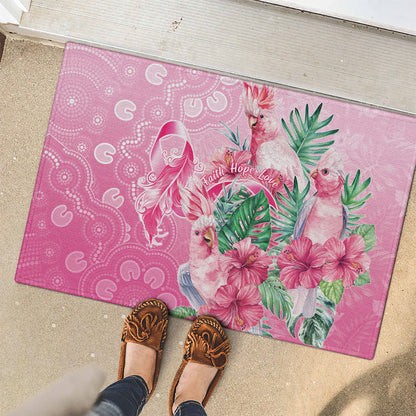 Australia Cockatoos Breast Cancer Rubber Doormat Faith Hope Love