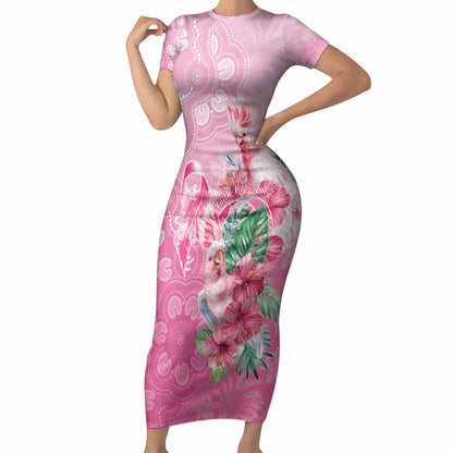 Australia Cockatoos Breast Cancer Short Sleeve Bodycon Dress Faith Hope Love