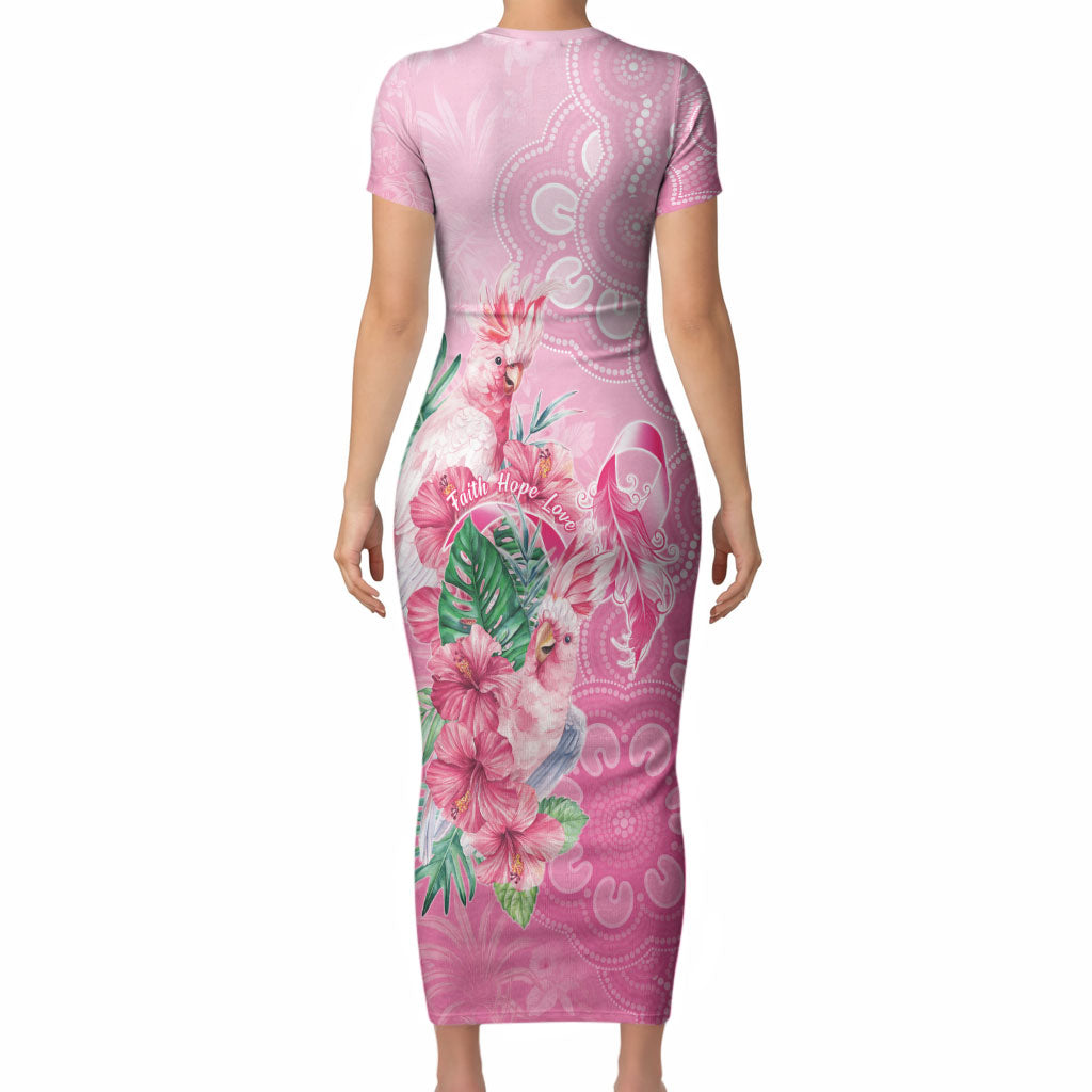 Australia Cockatoos Breast Cancer Short Sleeve Bodycon Dress Faith Hope Love