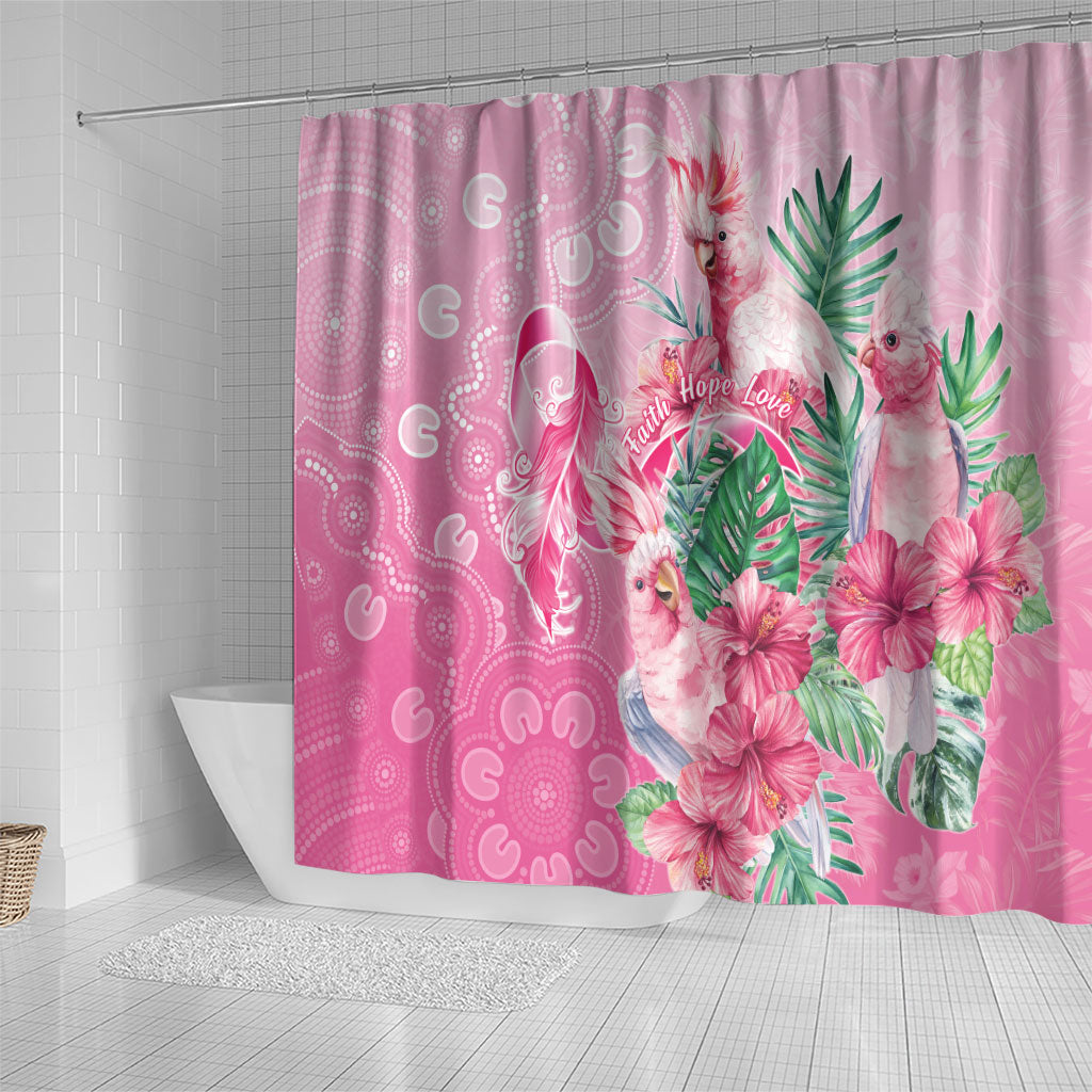 Australia Cockatoos Breast Cancer Shower Curtain Faith Hope Love