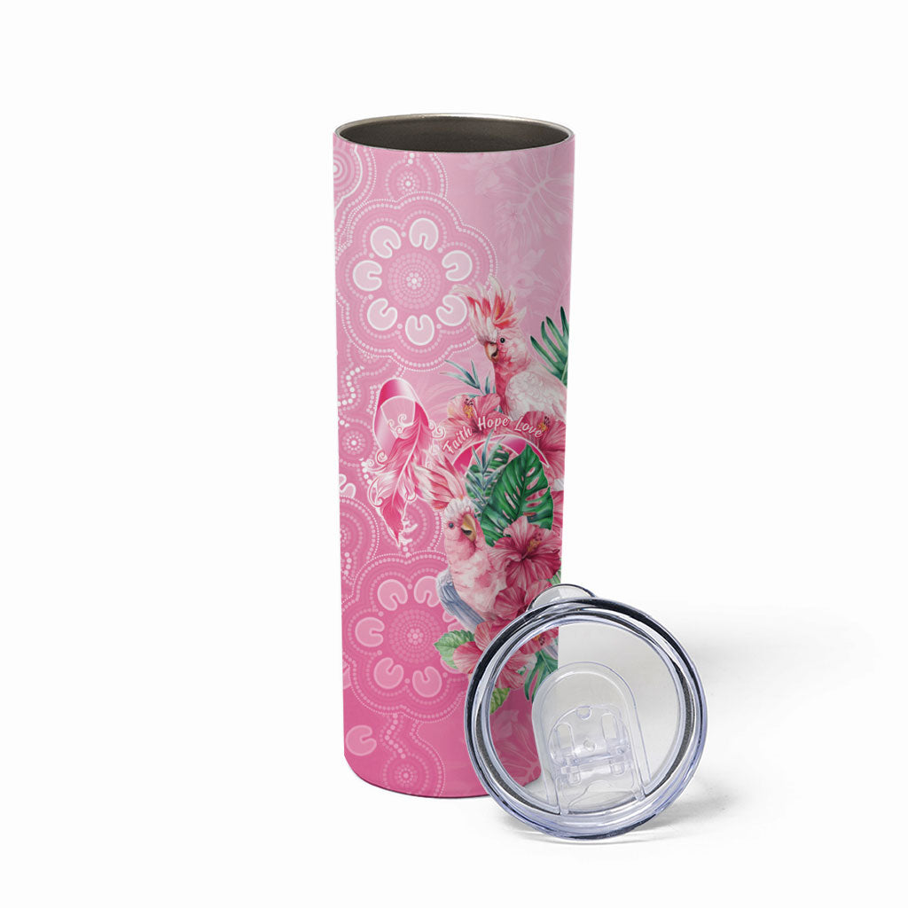 Australia Cockatoos Breast Cancer Skinny Tumbler Faith Hope Love