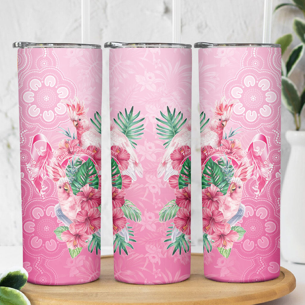 Australia Cockatoos Breast Cancer Skinny Tumbler Faith Hope Love