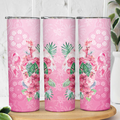 Australia Cockatoos Breast Cancer Skinny Tumbler Faith Hope Love