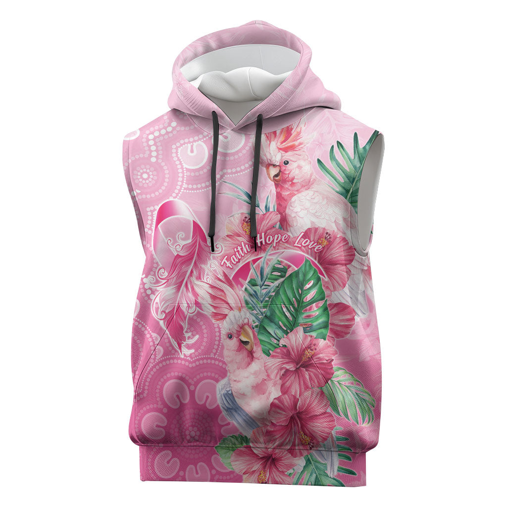 Australia Cockatoos Breast Cancer Sleeveless Hoodie Faith Hope Love