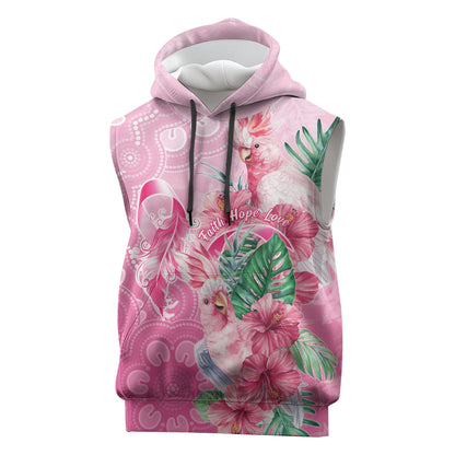 Australia Cockatoos Breast Cancer Sleeveless Hoodie Faith Hope Love