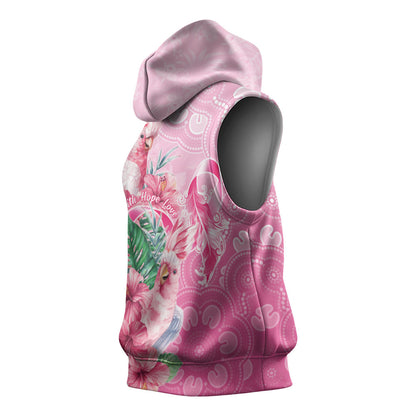 Australia Cockatoos Breast Cancer Sleeveless Hoodie Faith Hope Love