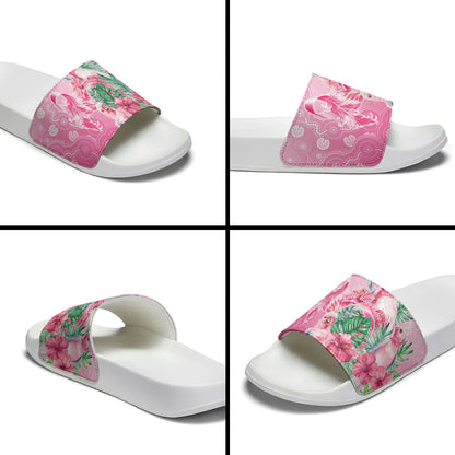 Australia Cockatoos Breast Cancer Slide Sandals Faith Hope Love