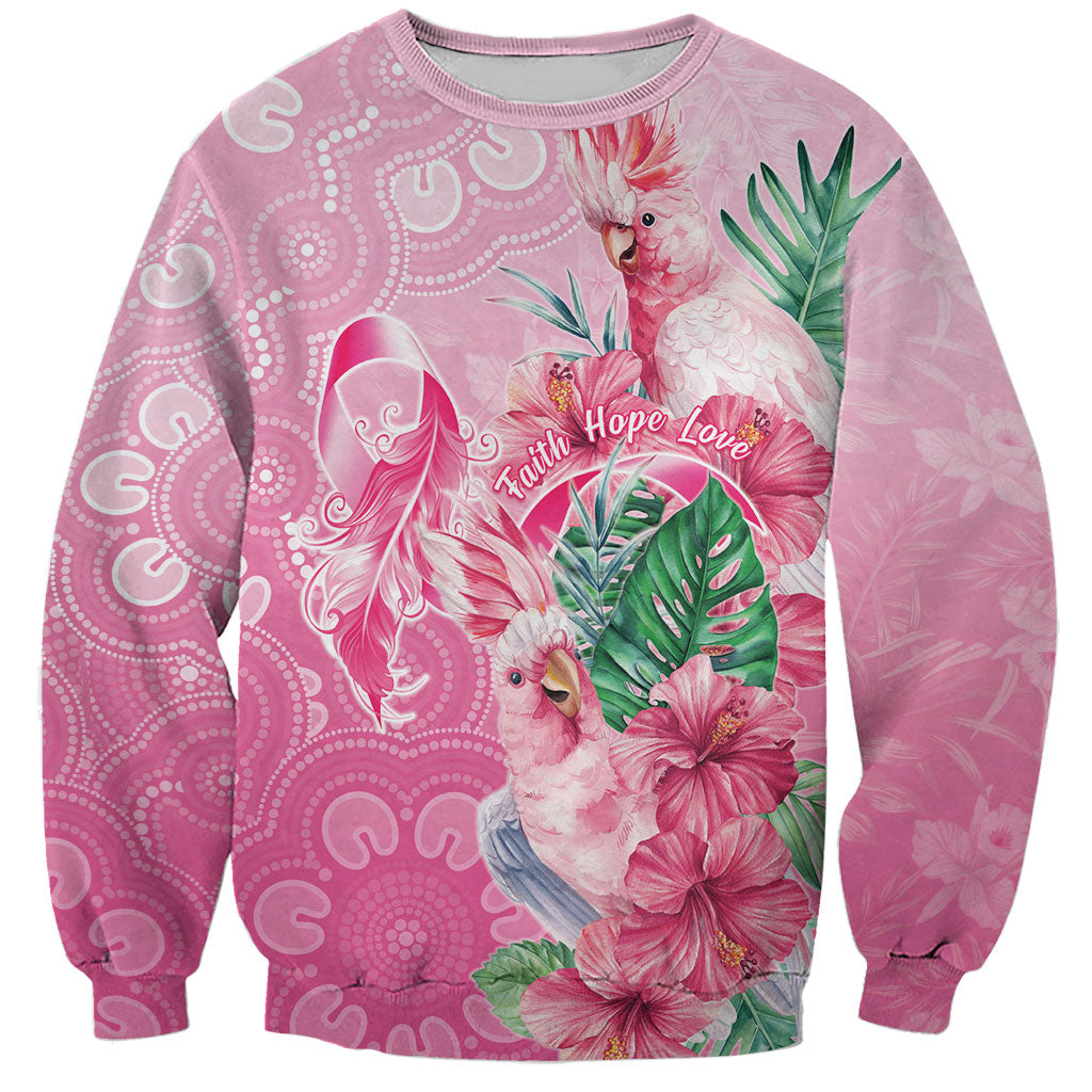 Australia Cockatoos Breast Cancer Sweatshirt Faith Hope Love