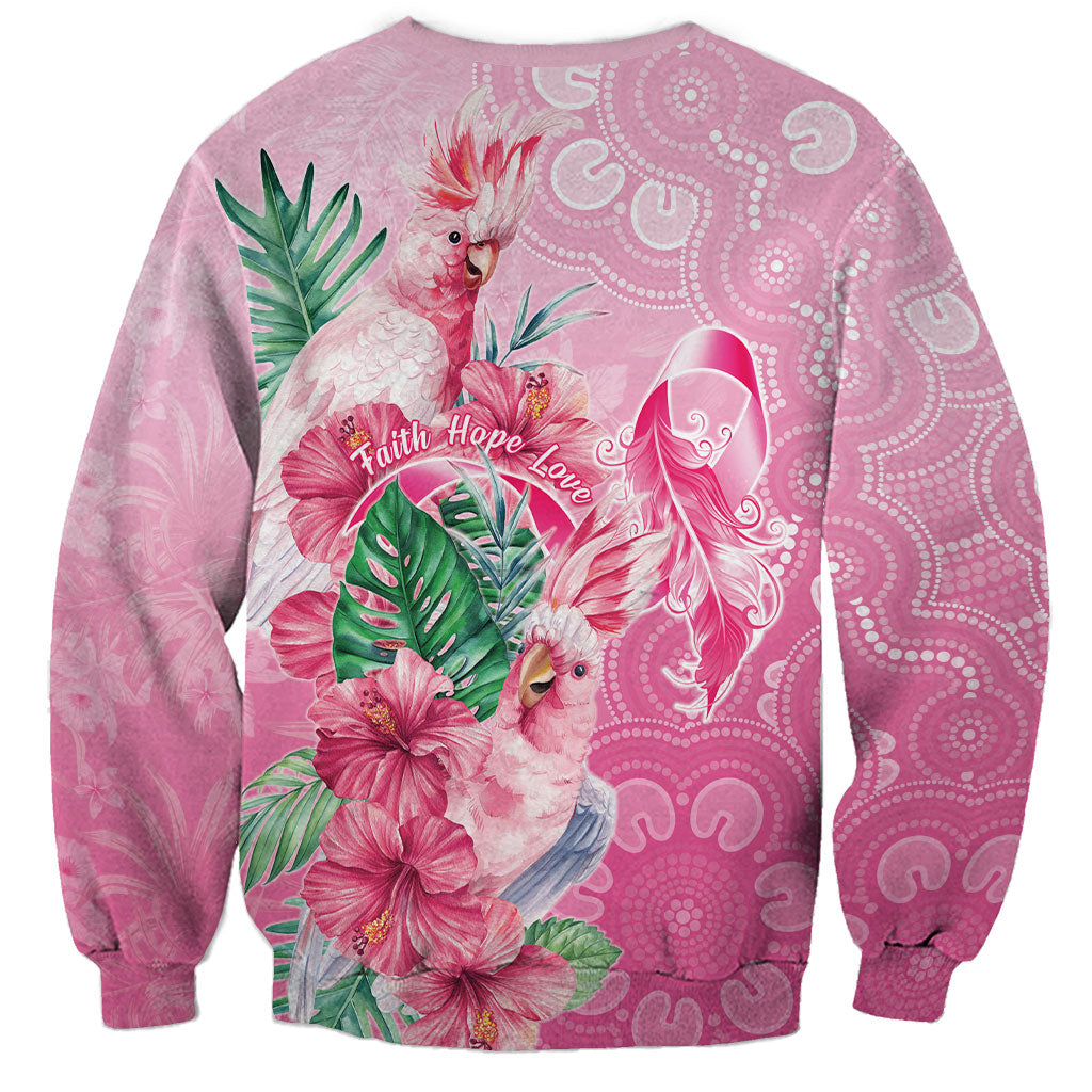 Australia Cockatoos Breast Cancer Sweatshirt Faith Hope Love