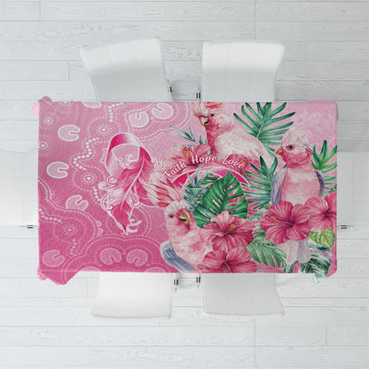 Australia Cockatoos Breast Cancer Tablecloth Faith Hope Love