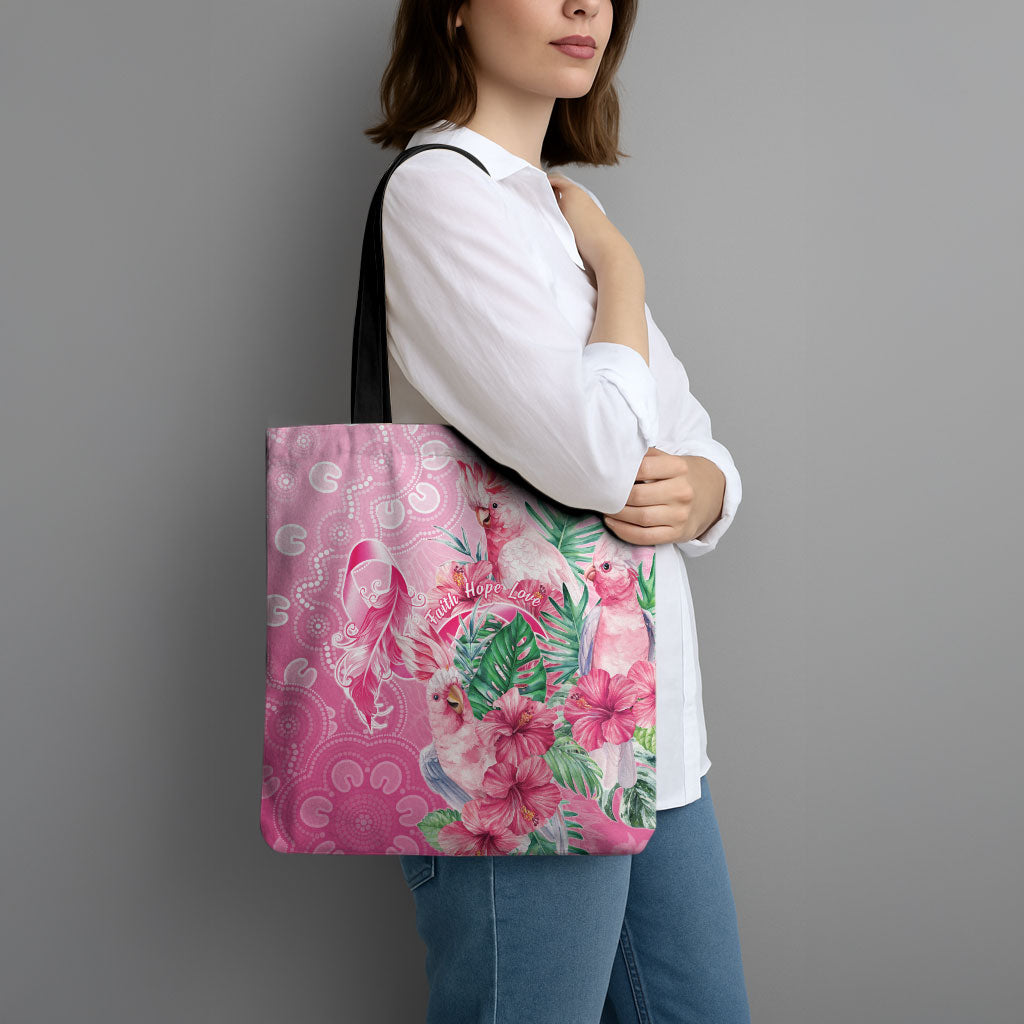 Australia Cockatoos Breast Cancer Tote Bag Faith Hope Love