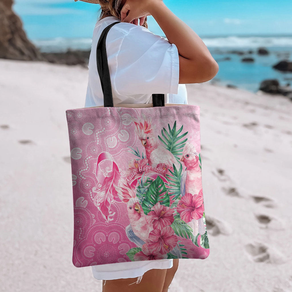 Australia Cockatoos Breast Cancer Tote Bag Faith Hope Love