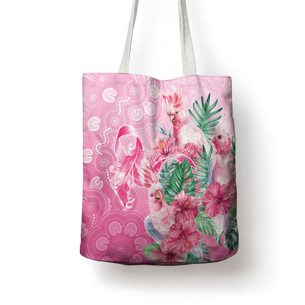 Australia Cockatoos Breast Cancer Tote Bag Faith Hope Love