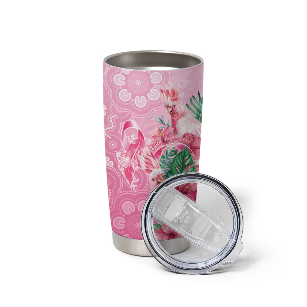 Australia Cockatoos Breast Cancer Tumbler Cup Faith Hope Love
