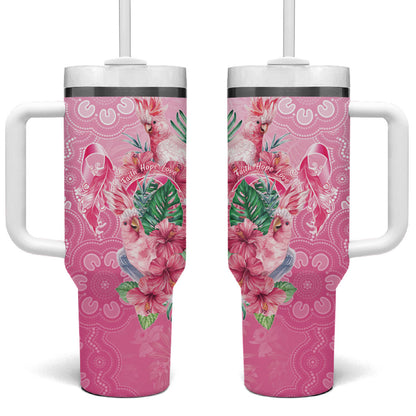 Australia Cockatoos Breast Cancer Tumbler With Handle Faith Hope Love