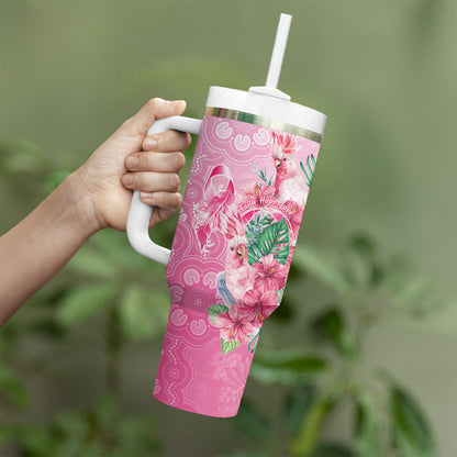 Australia Cockatoos Breast Cancer Tumbler With Handle Faith Hope Love