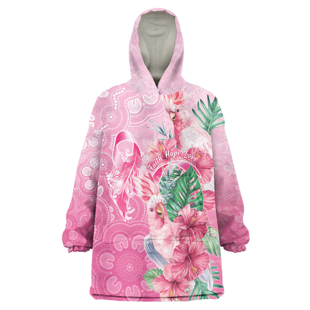 Australia Cockatoos Breast Cancer Wearable Blanket Hoodie Faith Hope Love