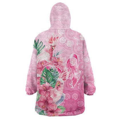 Australia Cockatoos Breast Cancer Wearable Blanket Hoodie Faith Hope Love