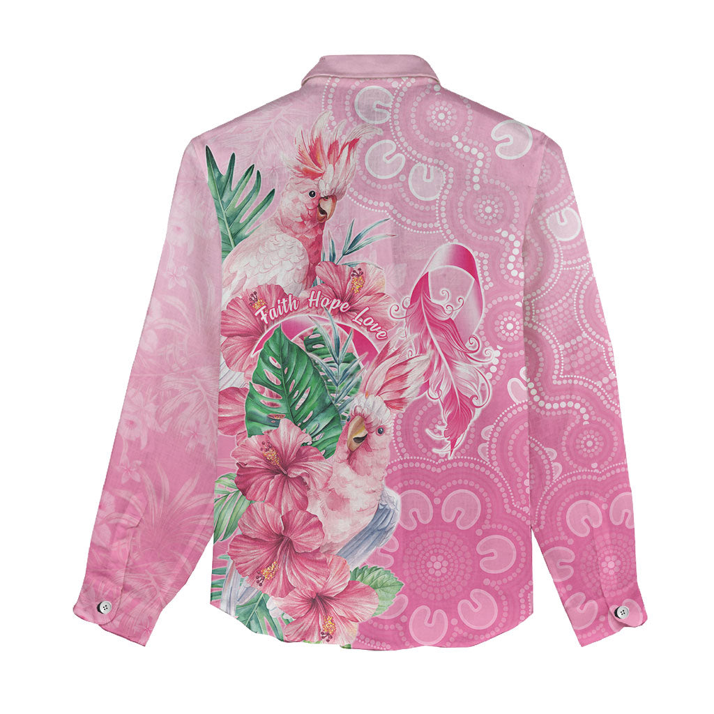 Australia Cockatoos Breast Cancer Women Casual Shirt Faith Hope Love