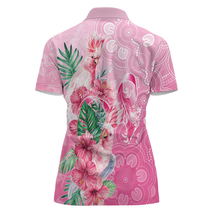 Australia Cockatoos Breast Cancer Women Polo Shirt Faith Hope Love
