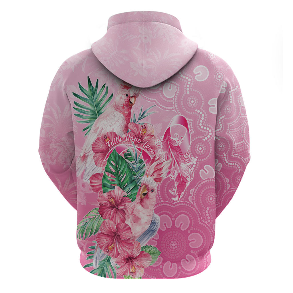 Australia Cockatoos Breast Cancer Zip Hoodie Faith Hope Love
