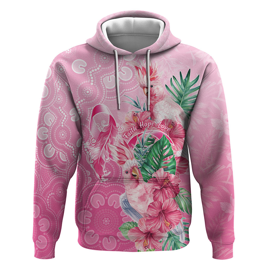 Australia Cockatoos Breast Cancer Zip Hoodie Faith Hope Love