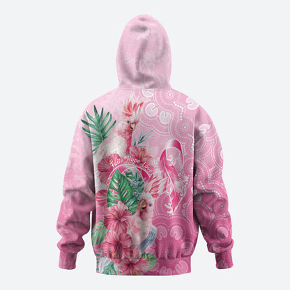 Australia Cockatoos Breast Cancer Zip Hoodie Faith Hope Love