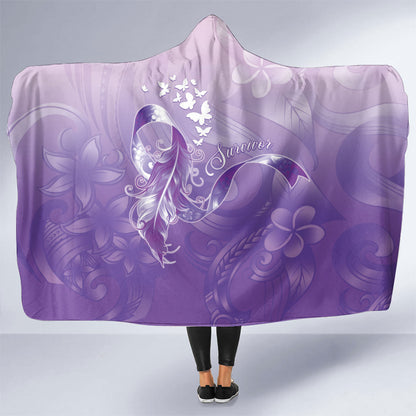 Lupus Survivor Hooded Blanket Polynesian Style