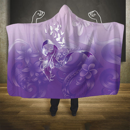 Lupus Survivor Hooded Blanket Polynesian Style